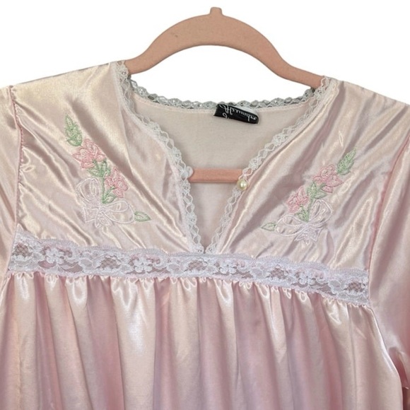 Jessica Alexander Womens Vintage Maxi Nightgown Size M Pink Cottagecore Prairie - Picture 3 of 11